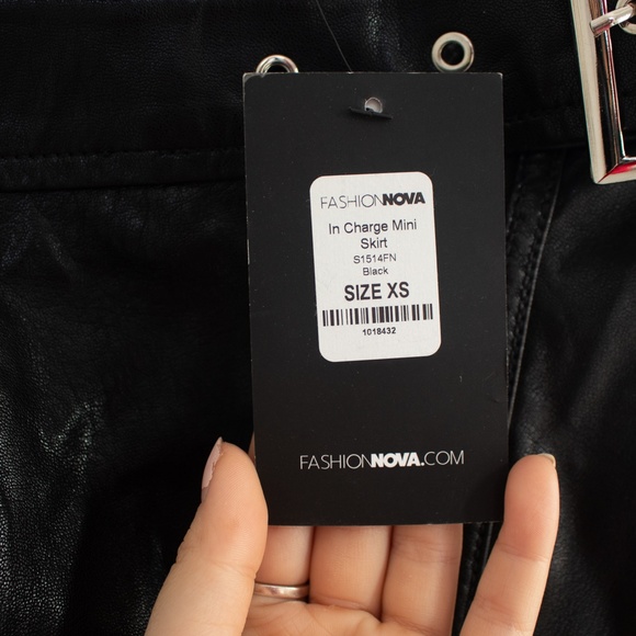 🧨HOT🧨 Asymmetrical Faux Leather Skirt with Metal Detailing from Fashion Nova - Picture 4 of 10